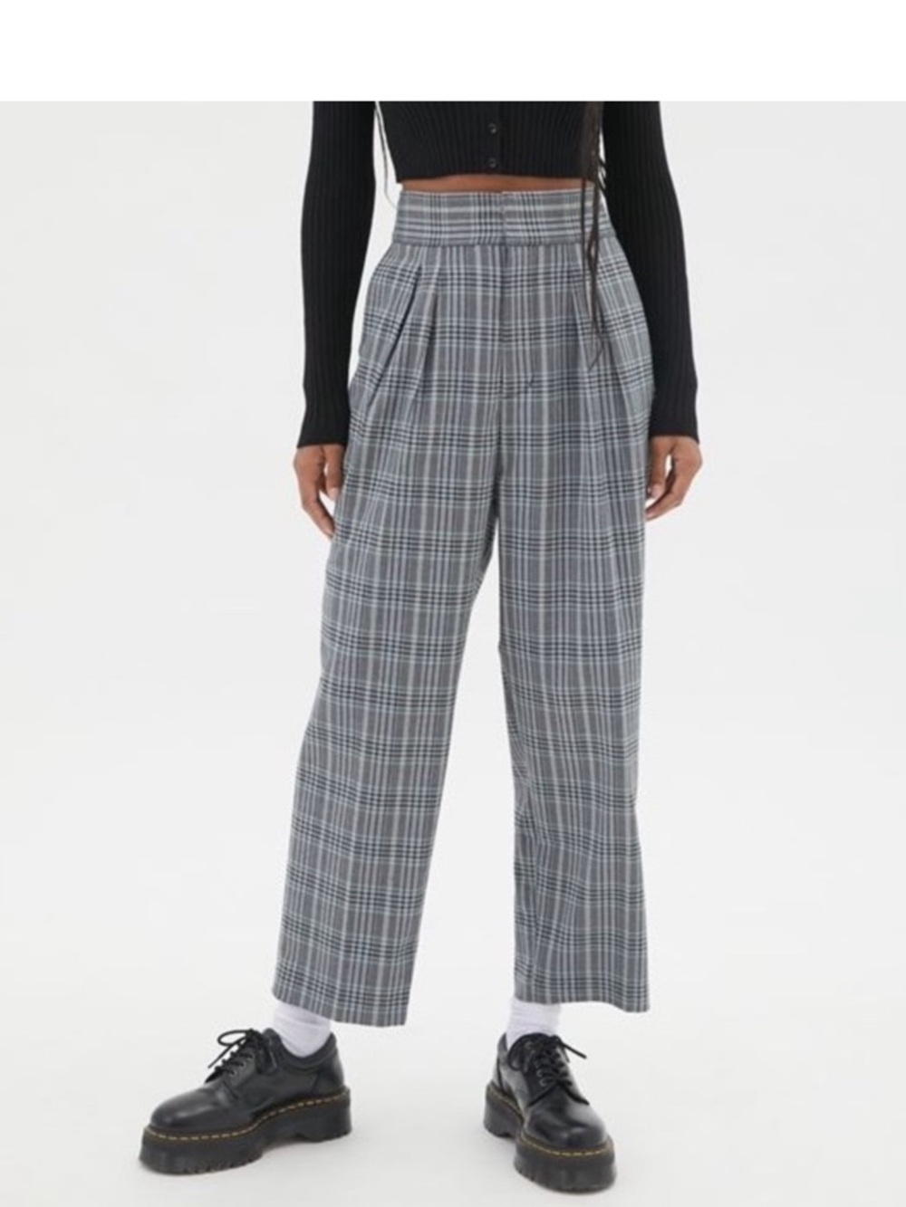 Urban Outfitters Paige glen plaid pleated trousers Size XS